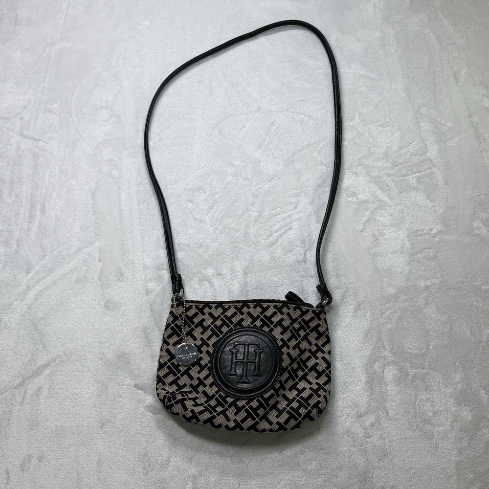 Tommy Hilfiger HANDBAG BAG‎  small Crossbody BLACK Logo Monogram